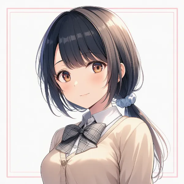 グレーチェック|制服リボンのプロンプト