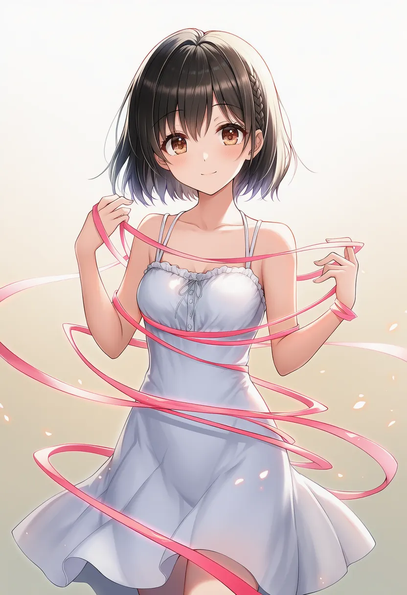 螺旋巻きリボンのAIイラスト|プロンプト紹介