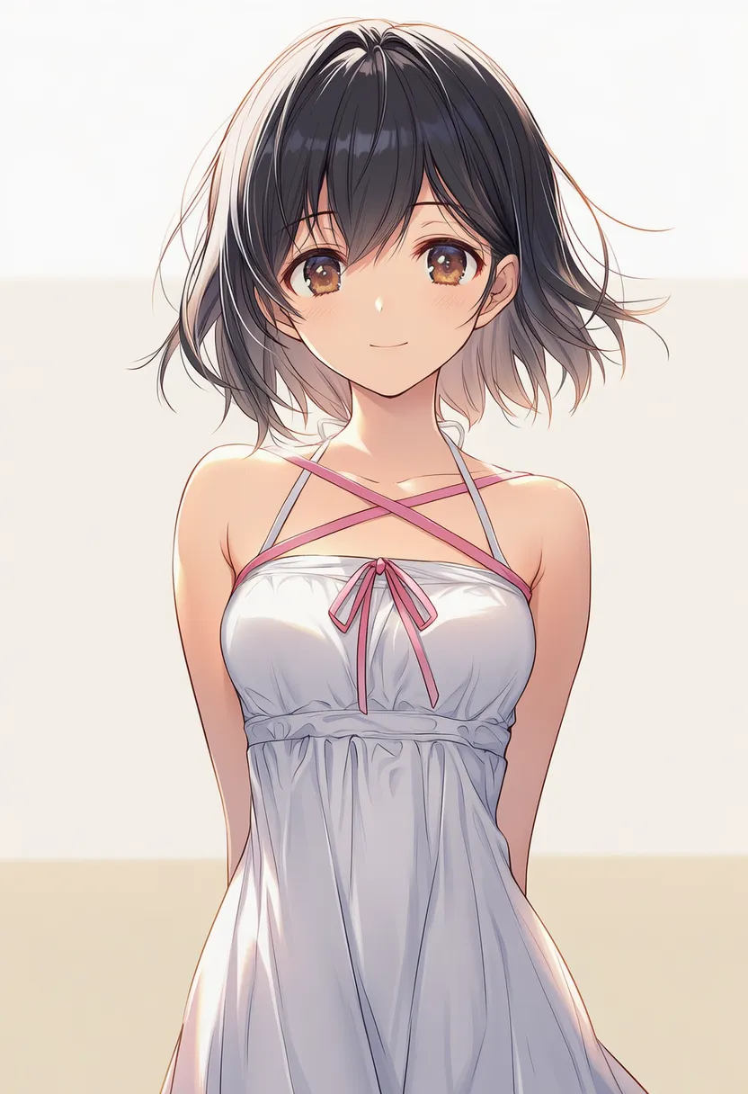 X(クロス)巻きリボンのAIイラスト|プロンプト紹介