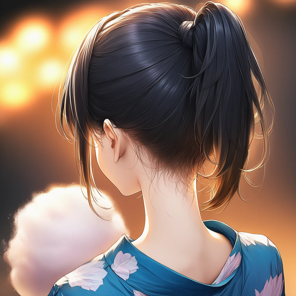 首筋と服の隙間をAIで再現したイラストの作例その2