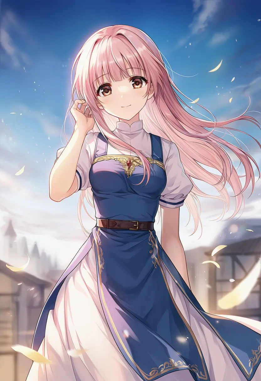 ドレススタイルのタバードのAIイラスト|プロンプト紹介