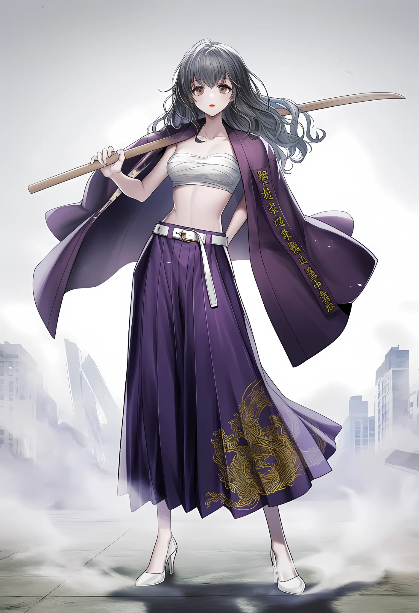 レディース風スカート型特攻服のAIイラスト|プロンプト紹介