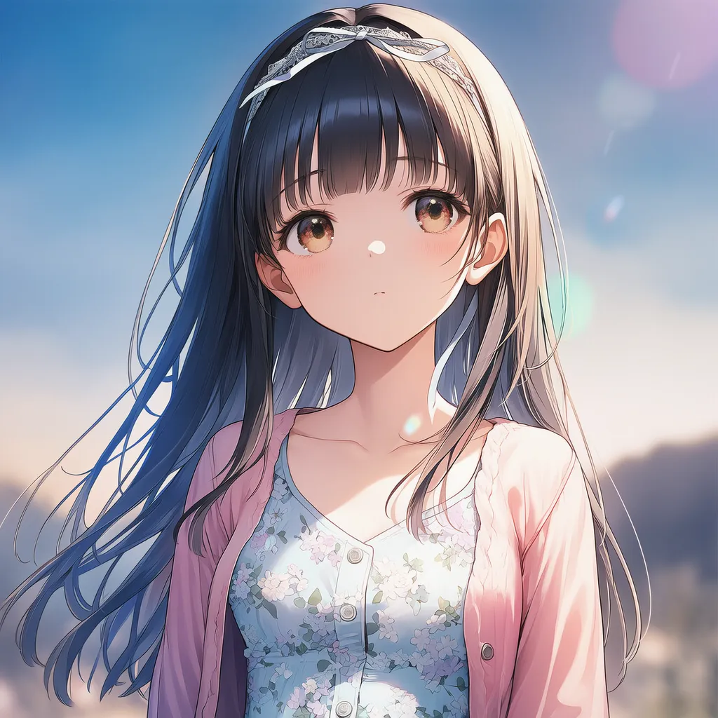 美少女が目をそらす仕草をするAIイラスト