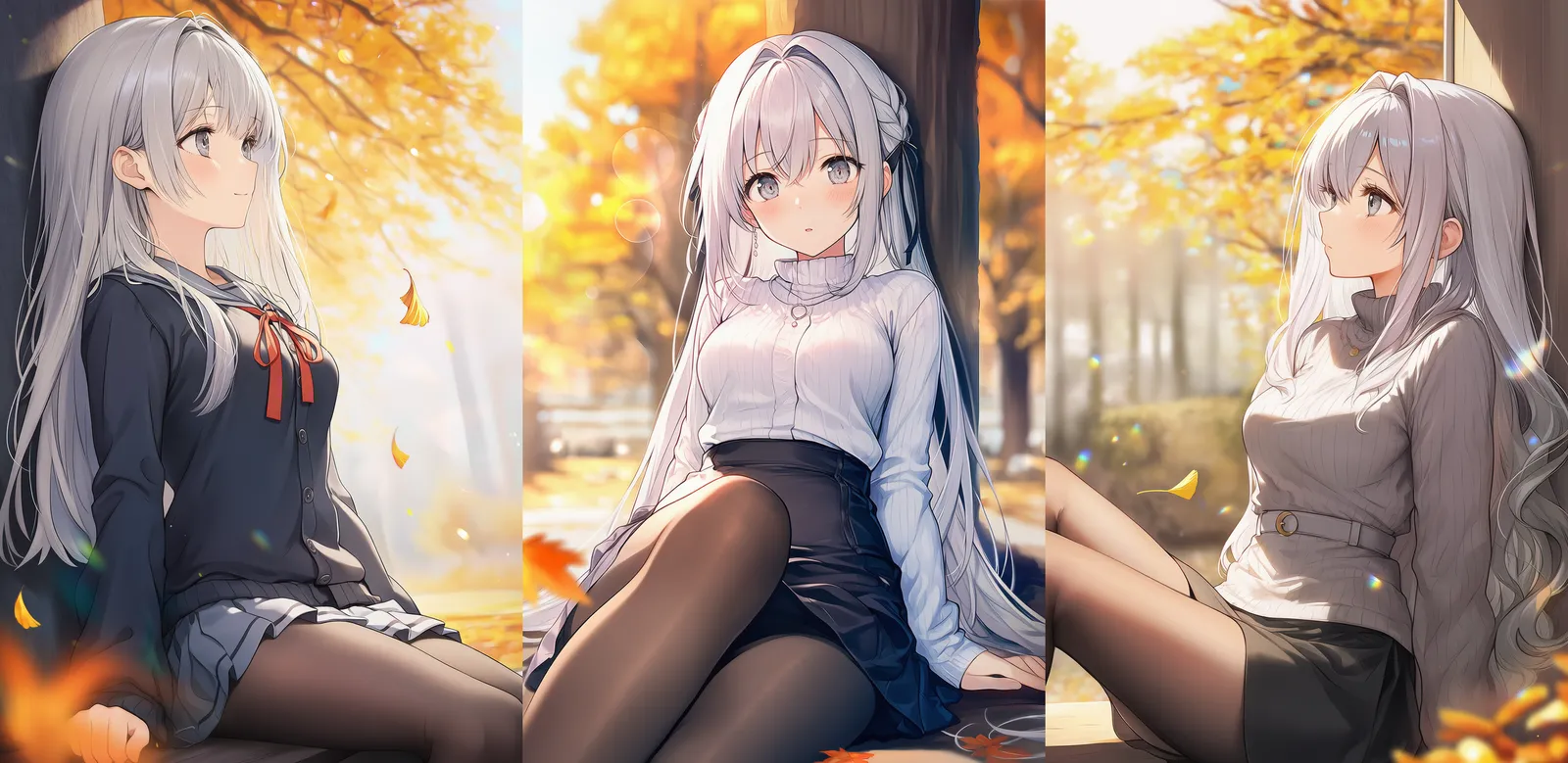背中で寄りかかる座りポーズを再現したAIイラスト|プロンプト紹介
