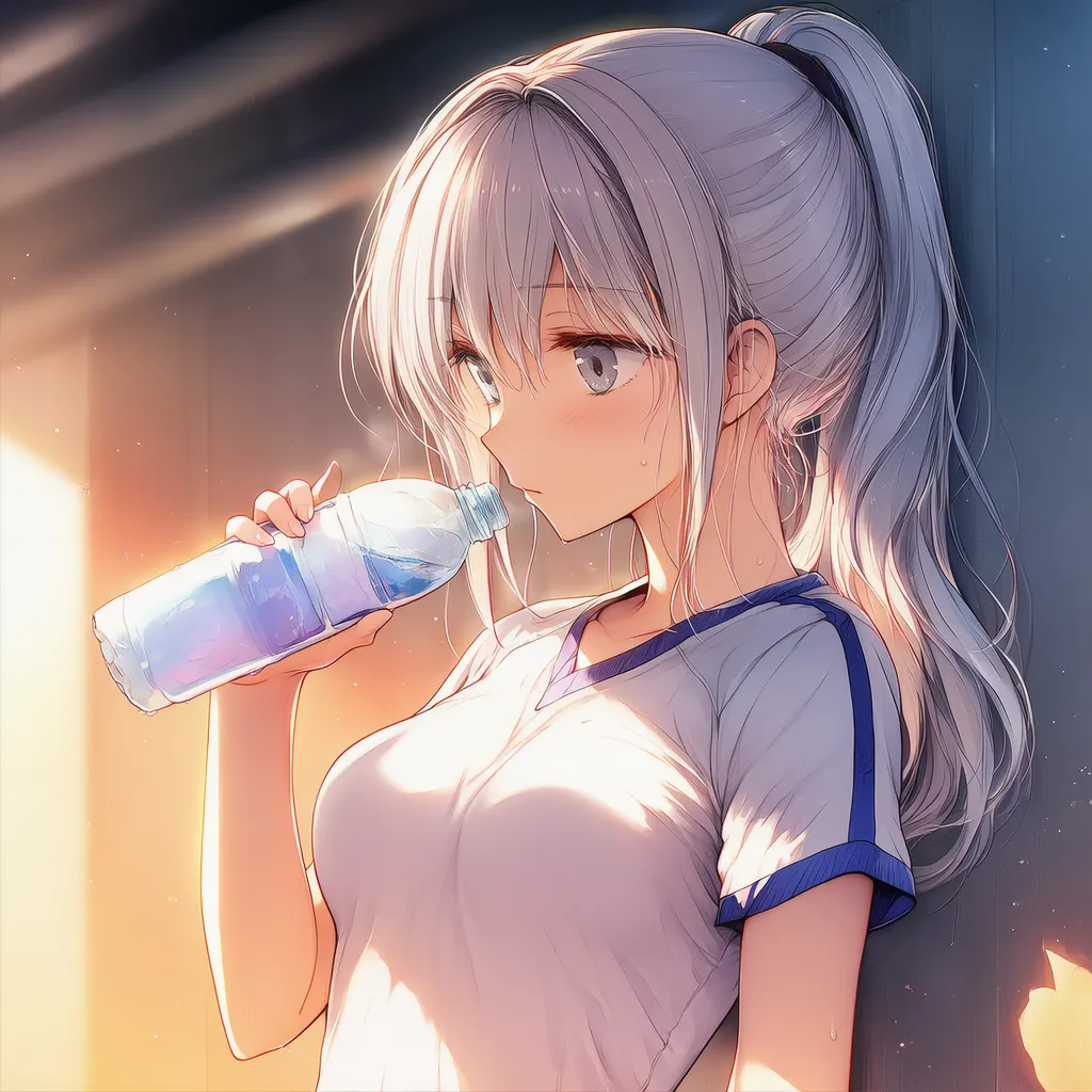 ドリンクを飲みながら壁に寄りかかる動作を再現したAIイラスト|プロンプト紹介