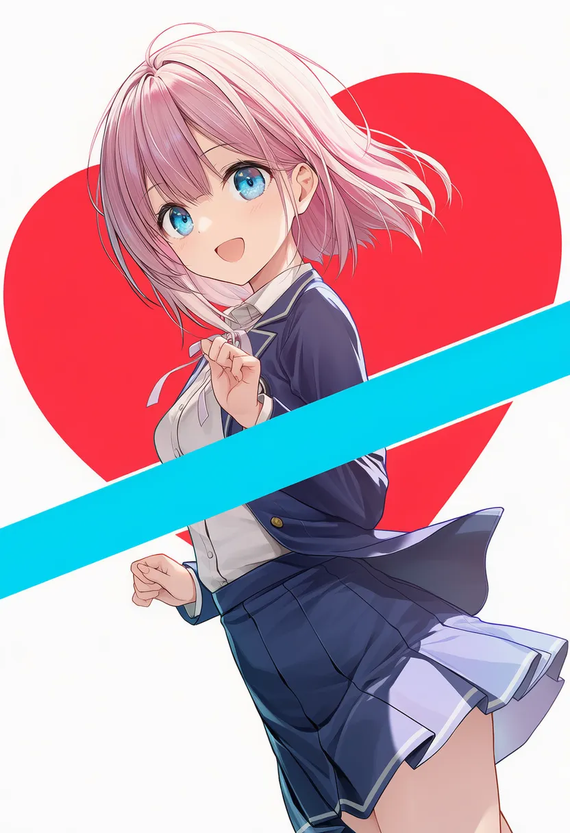ハート＋水平ラインの背景のAIイラスト｜プロンプト紹介