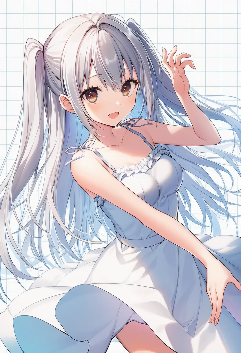 グリッド模様の背景のAIイラスト｜プロンプト紹介