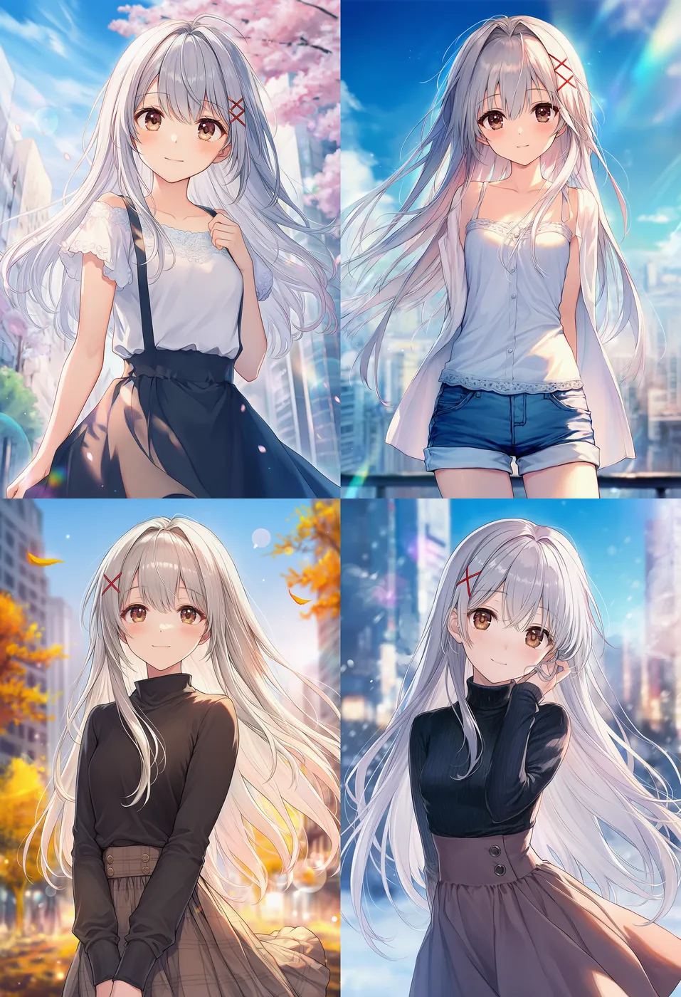 casual outfitのプロンプトで再現したカジュアル服のAIイラスト