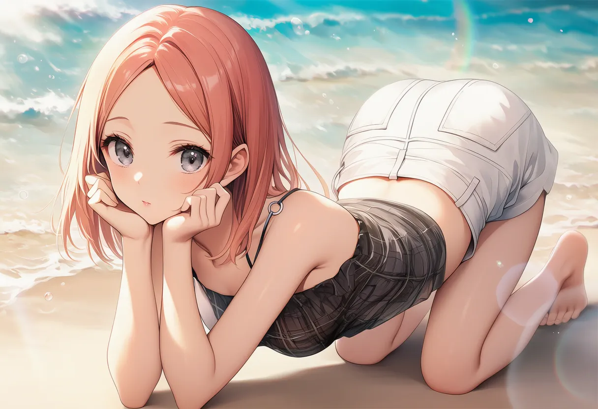 女豹のポーズをするAIグラビアアイドル｜プロンプト紹介