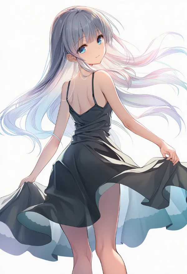 チャコールのドレスAIイラスト｜色指定プロンプト資料
