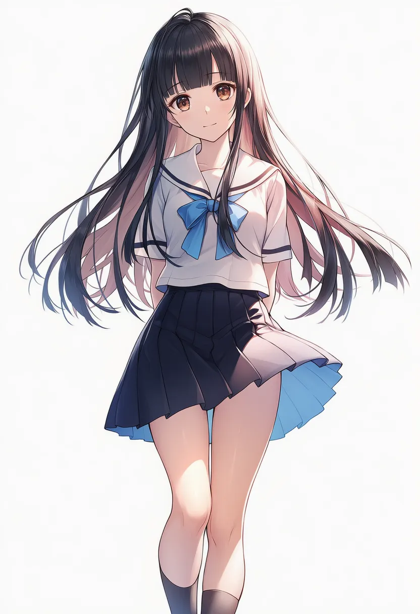 膝下がフレーム外の構図の美少女AIイラスト|プロンプト紹介