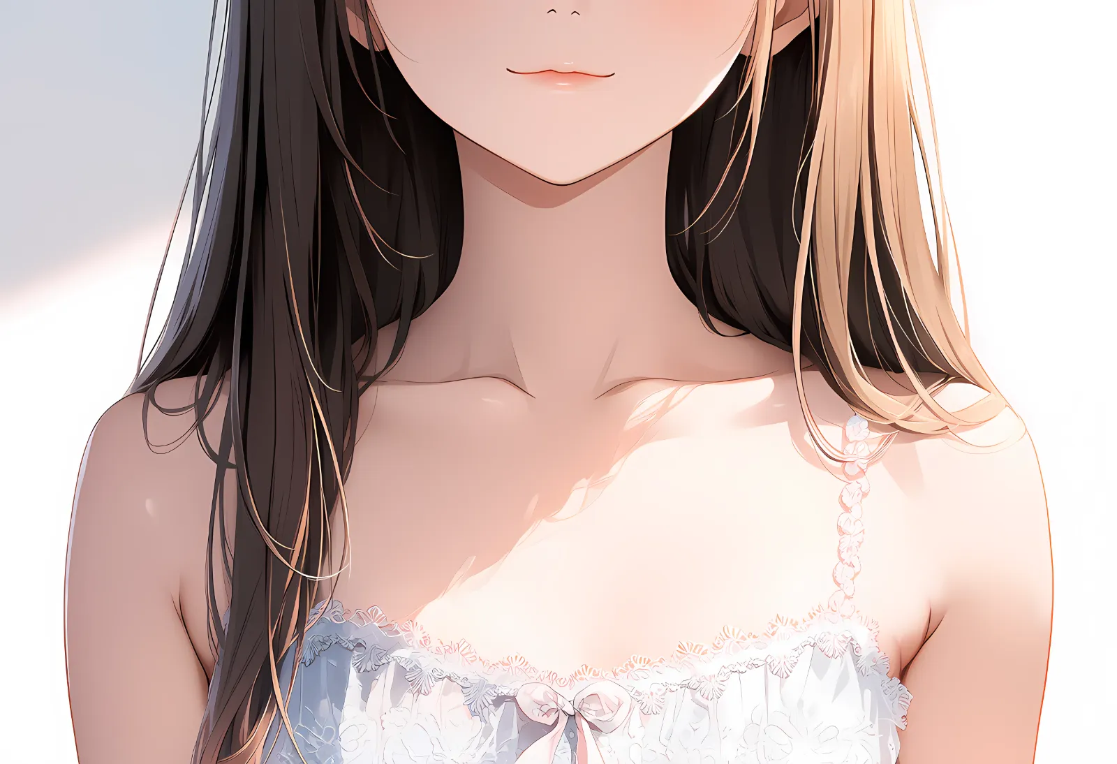 鎖骨のアップのAIイラスト|構図プロンプト紹介