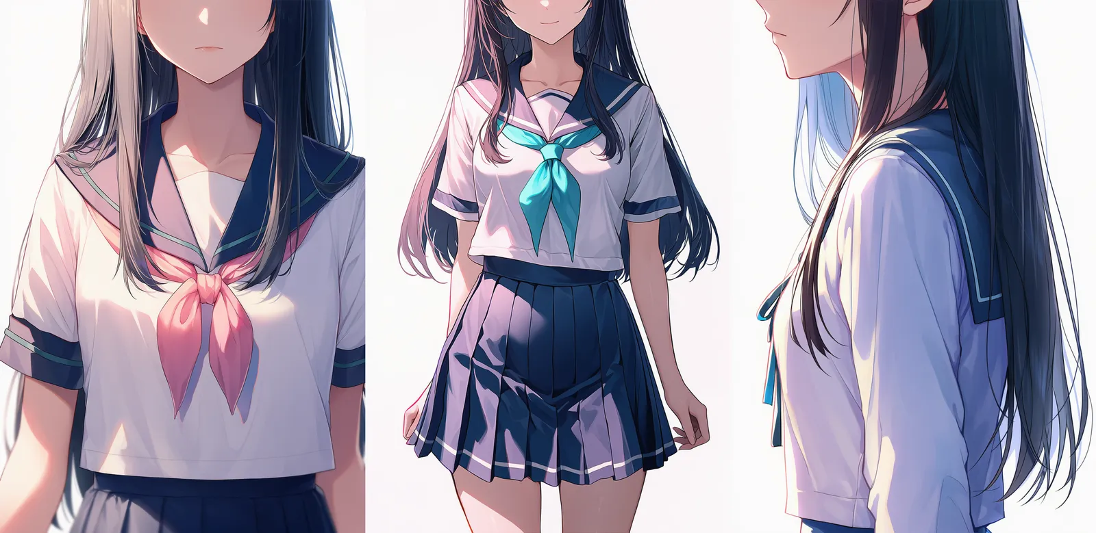 顔だけをフレーム外にした上半身アップのAI美少女イラストの作例