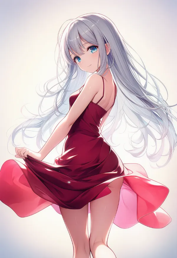 深紅のドレスAIイラスト｜色指定プロンプト資料