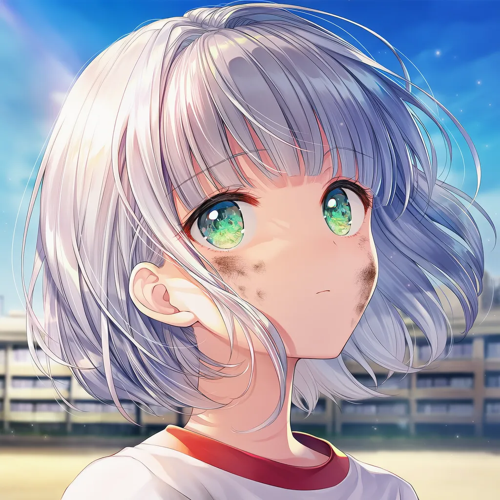 顔に汚れがついた状態のAIイラスト作例|プロンプト紹介