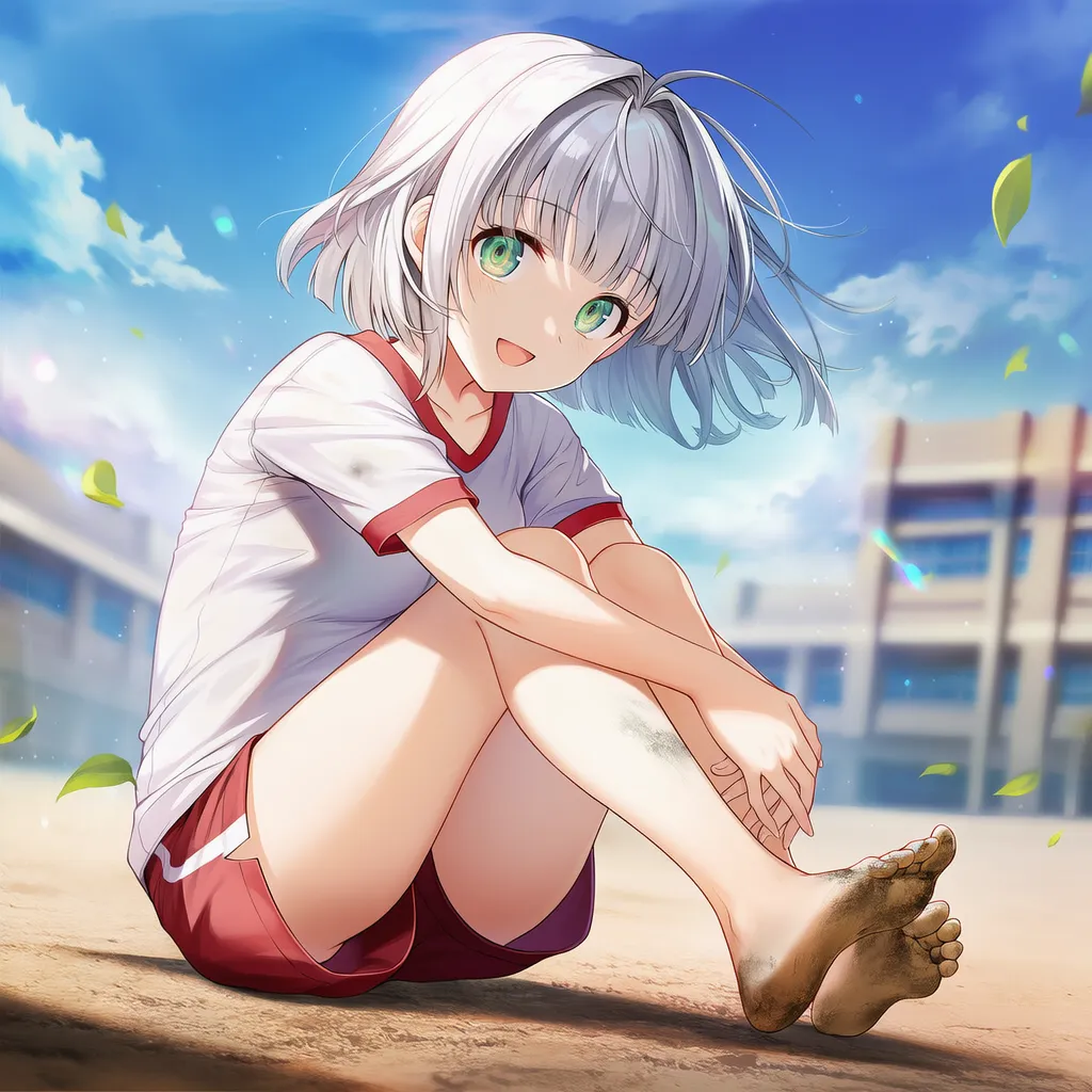 足に汚れがついた状態のAIイラスト作例|プロンプト紹介