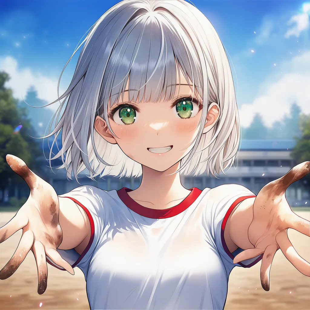 手に汚れがついた状態のAIイラスト作例|プロンプト紹介