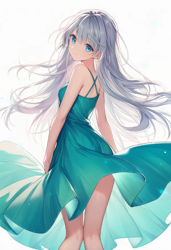 エメラルドのドレスAIイラスト｜色指定プロンプト資料