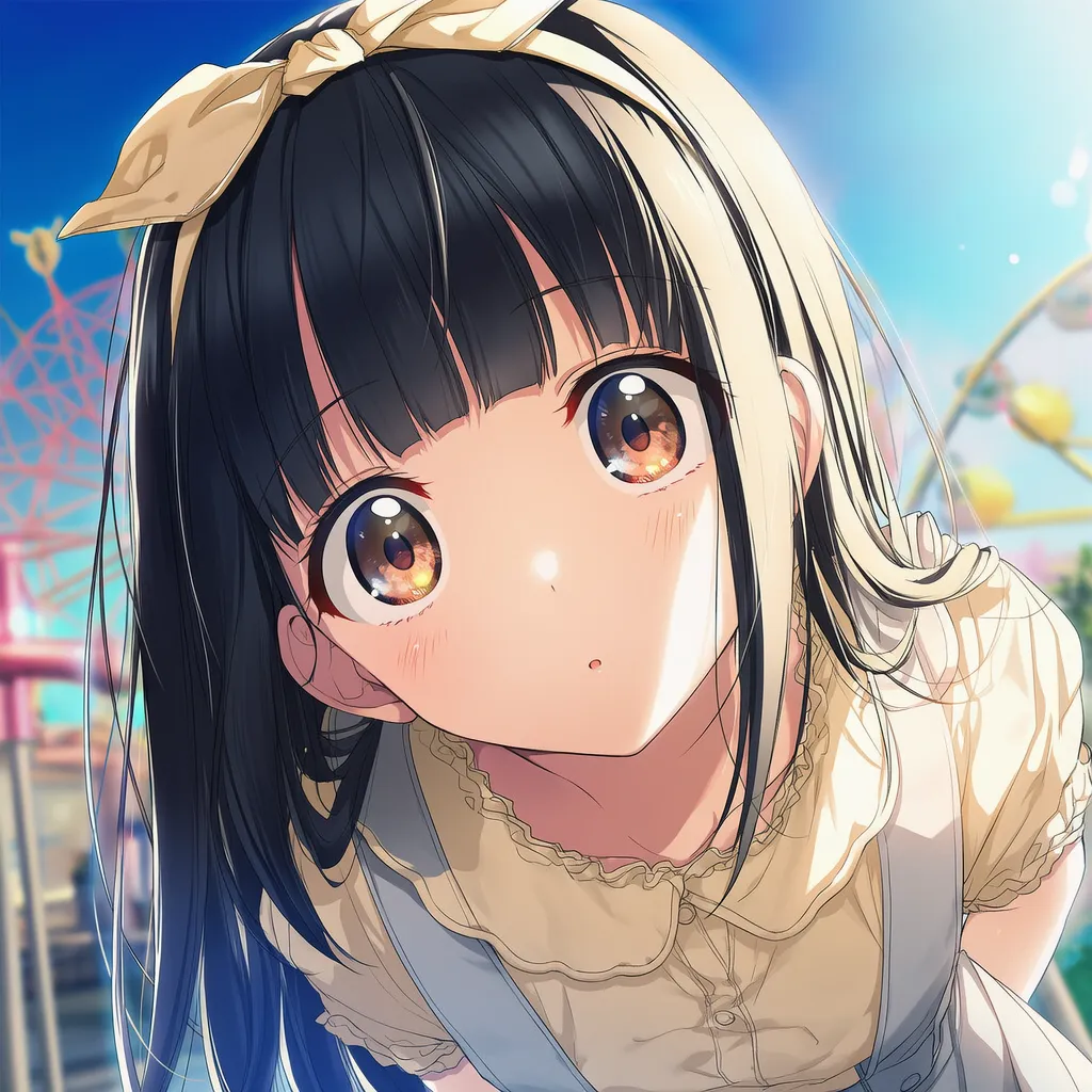 遠近法を用いて美少女が顔を近づける様子を表現したAIイラスト|プロンプト紹介