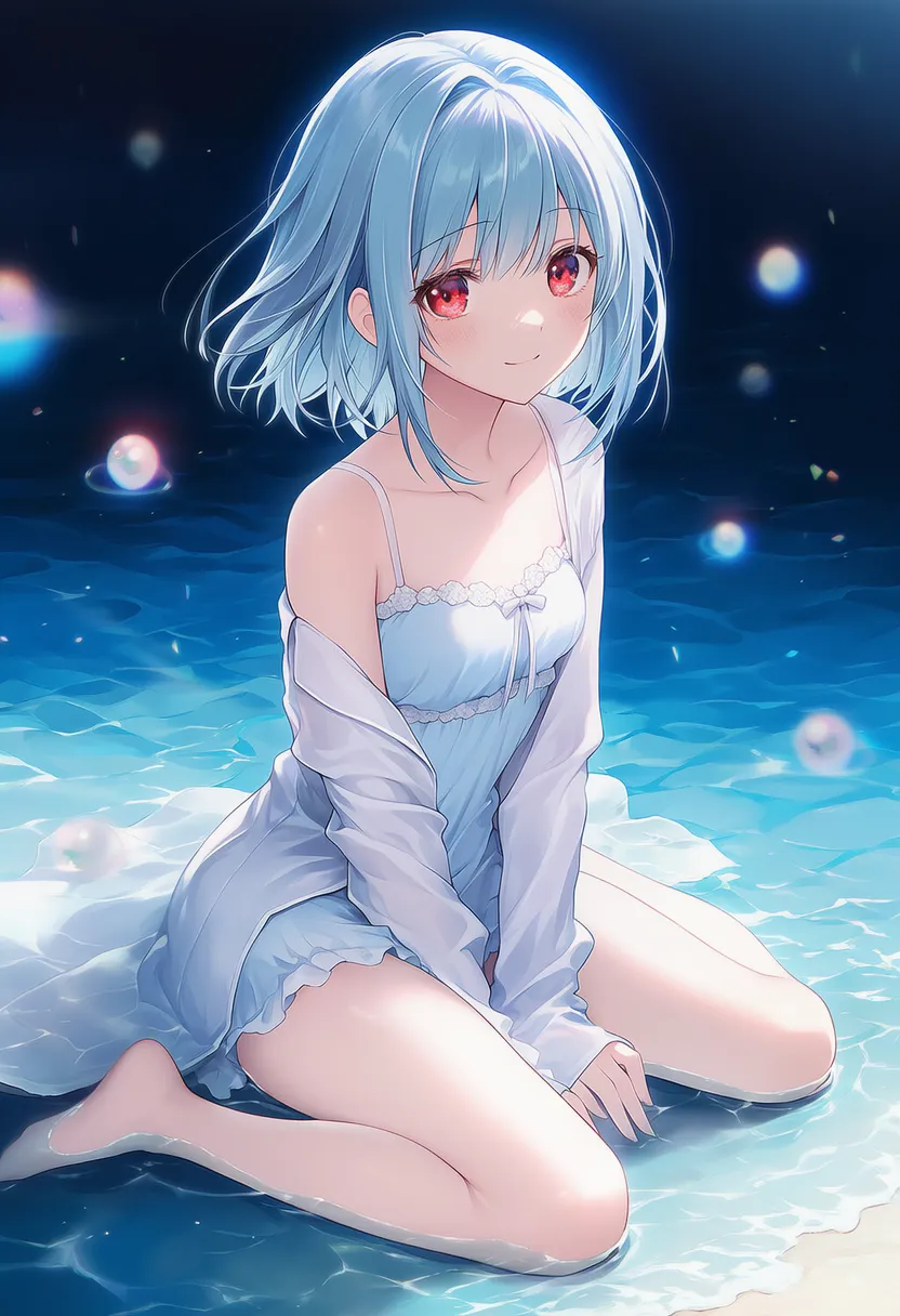 女の子座り・ぺたんこ座りのプロンプト紹介のための美少女AIイラスト