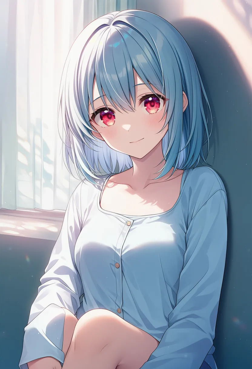 角に座るプロンプト紹介のための美少女AIイラスト