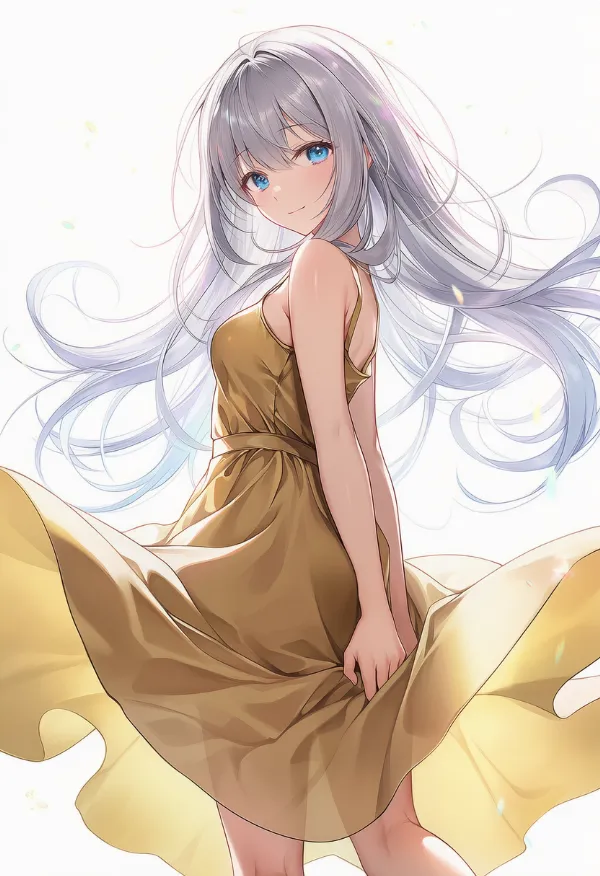 ゴールドのドレスAIイラスト｜色指定プロンプト資料