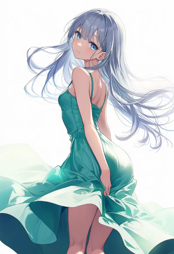 緑色のドレスAIイラスト｜色指定プロンプト資料