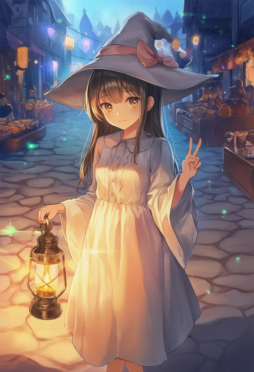 ハロウィンの背景の村のハロウィンフェスのAIイラスト｜プロンプト紹介