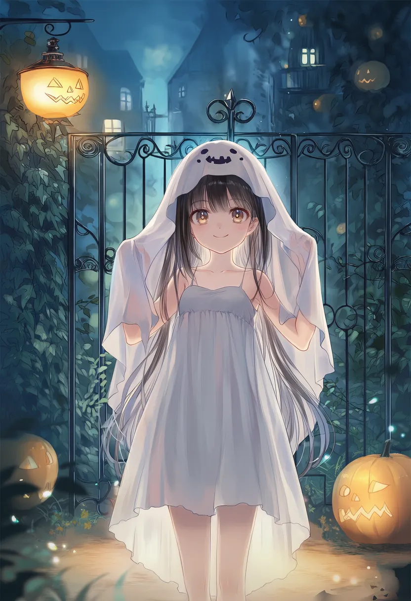 ハロウィンの背景のお化け屋敷のAIイラスト｜プロンプト紹介