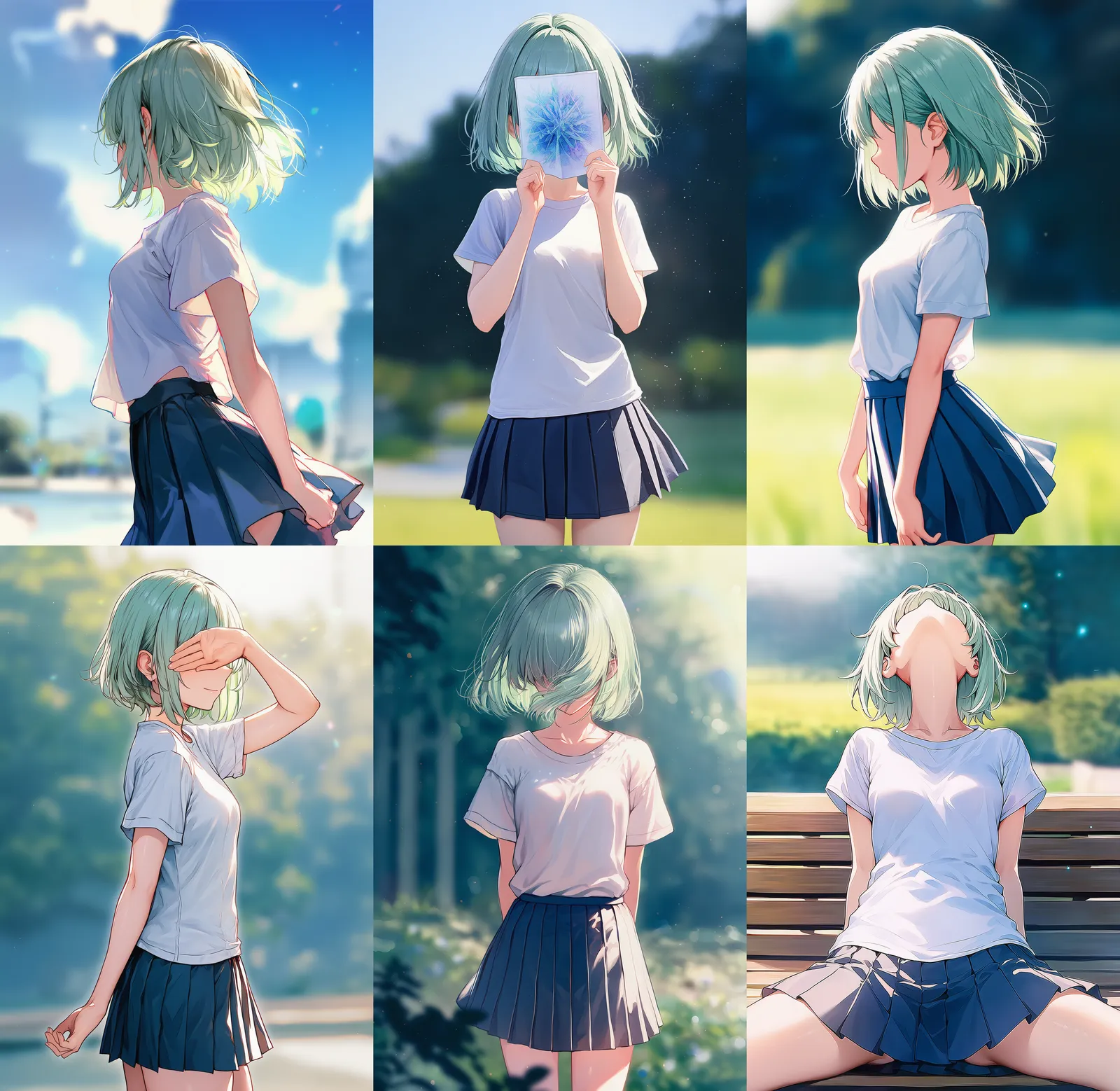 キャラクターの顔が見えない・隠れている状態のAIイラストの作例集