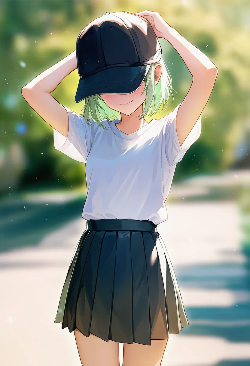 帽子で顔を隠す美少女のAIイラスト|プロンプト紹介