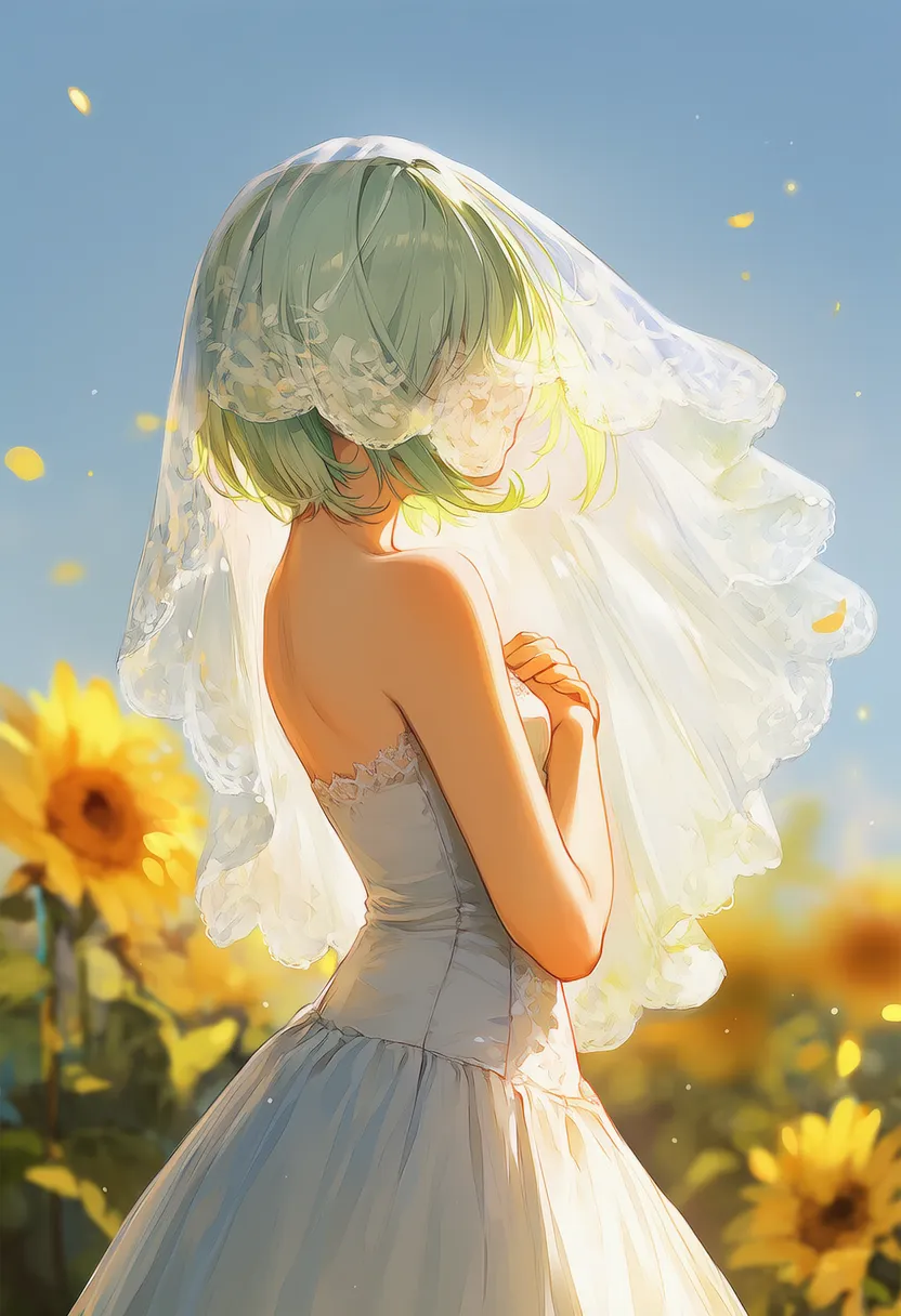 ヴェールで顔を隠す美少女のAIイラスト|プロンプト紹介