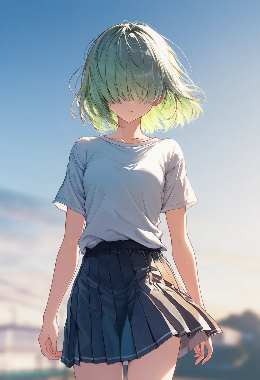 髪で顔を隠す美少女のAIイラスト|プロンプト紹介