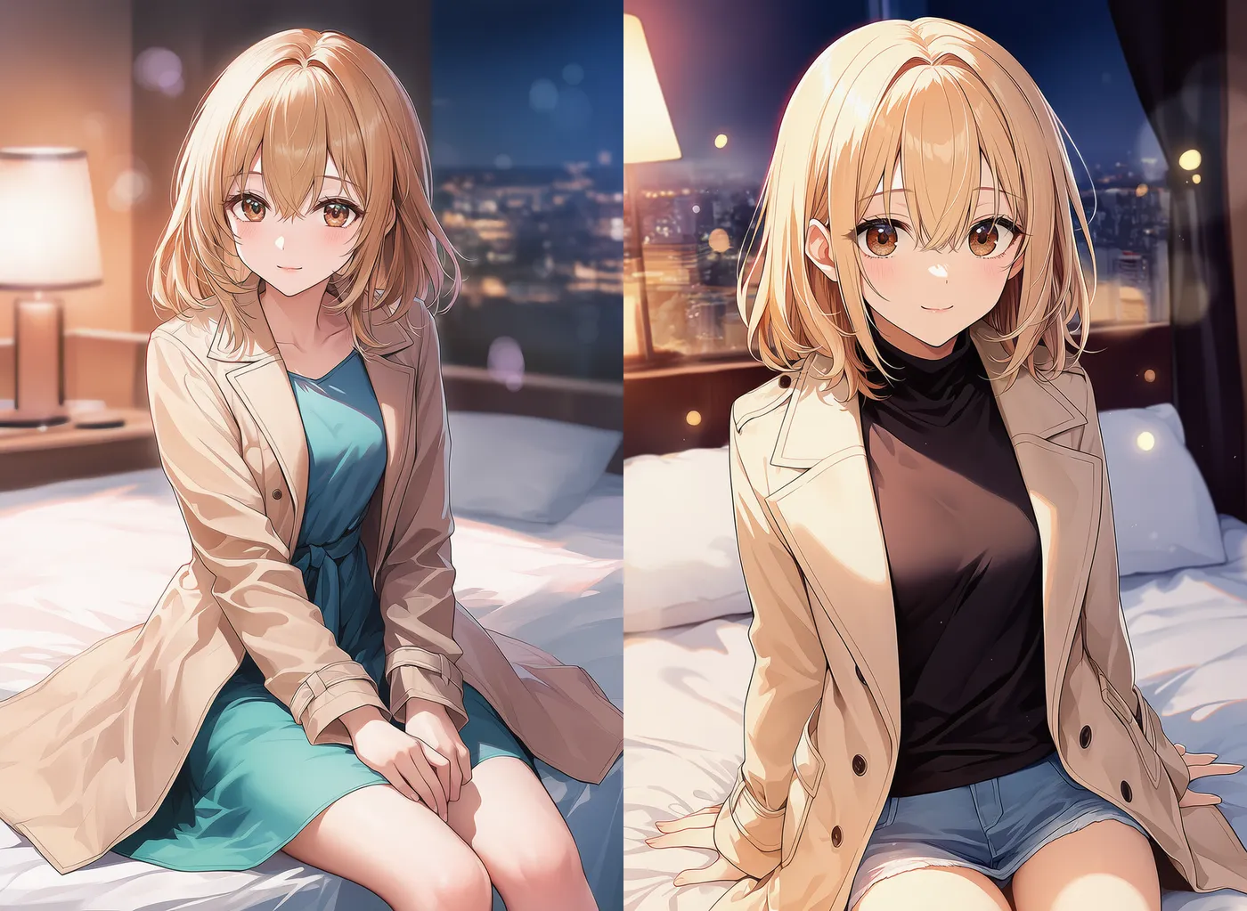 汎用ホテルルームの様子を再現したAIイラスト｜プロンプト紹介