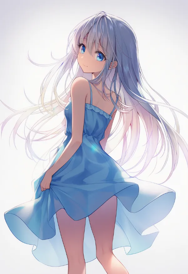 インディゴのドレスAIイラスト｜色指定プロンプト資料