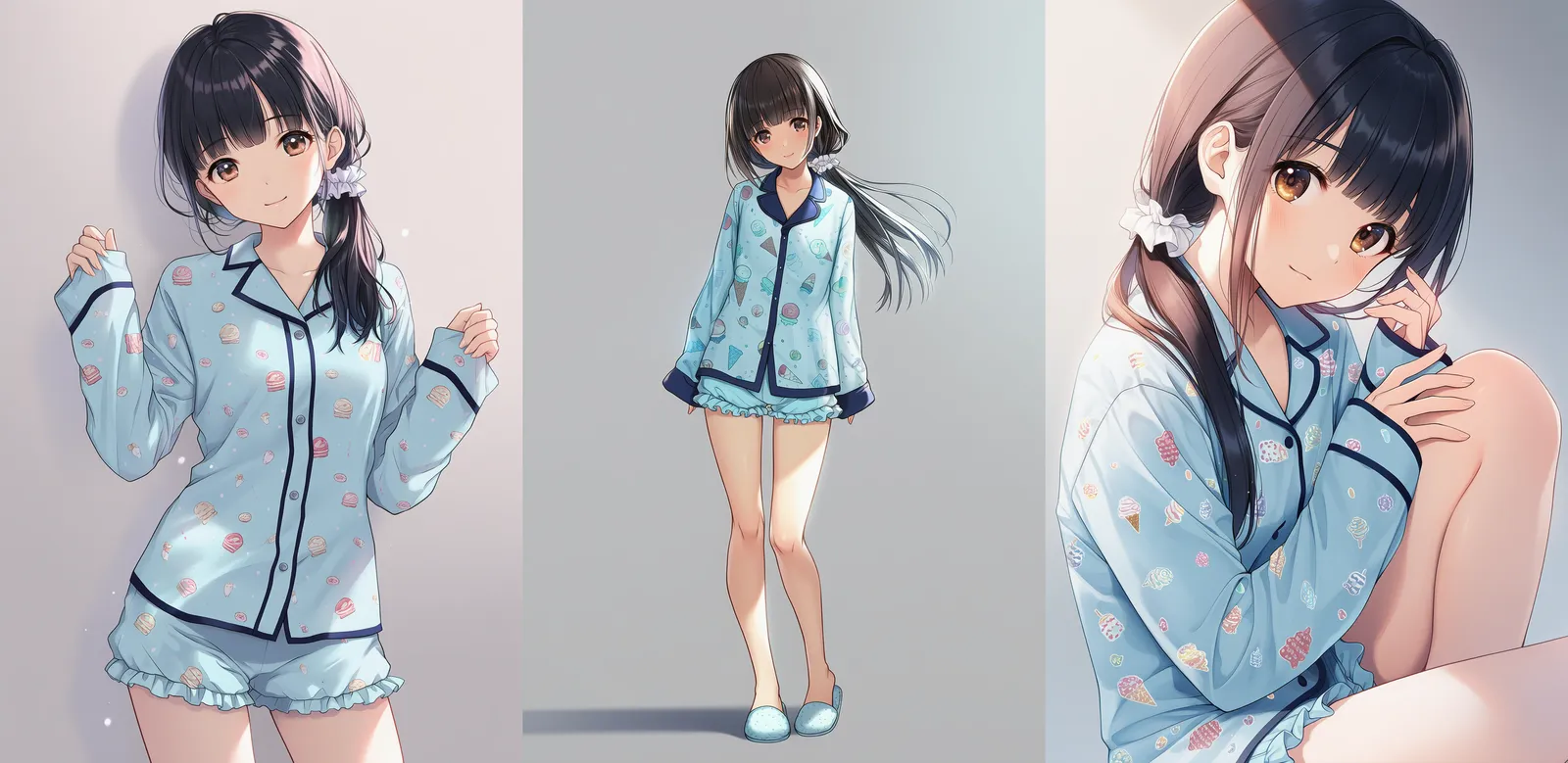 アイスクリーム柄シャツのルームウェア|プロンプト紹介