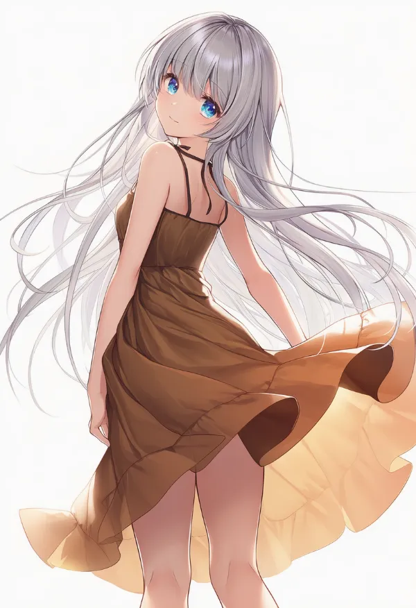 マホガニーのドレスAIイラスト｜色指定プロンプト資料