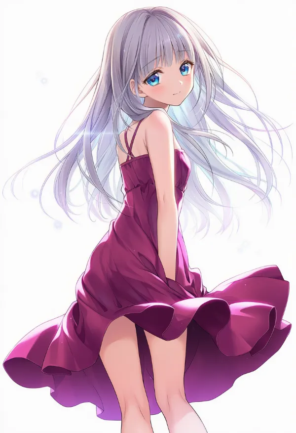 マルーン色のドレスAIイラスト｜色指定プロンプト資料