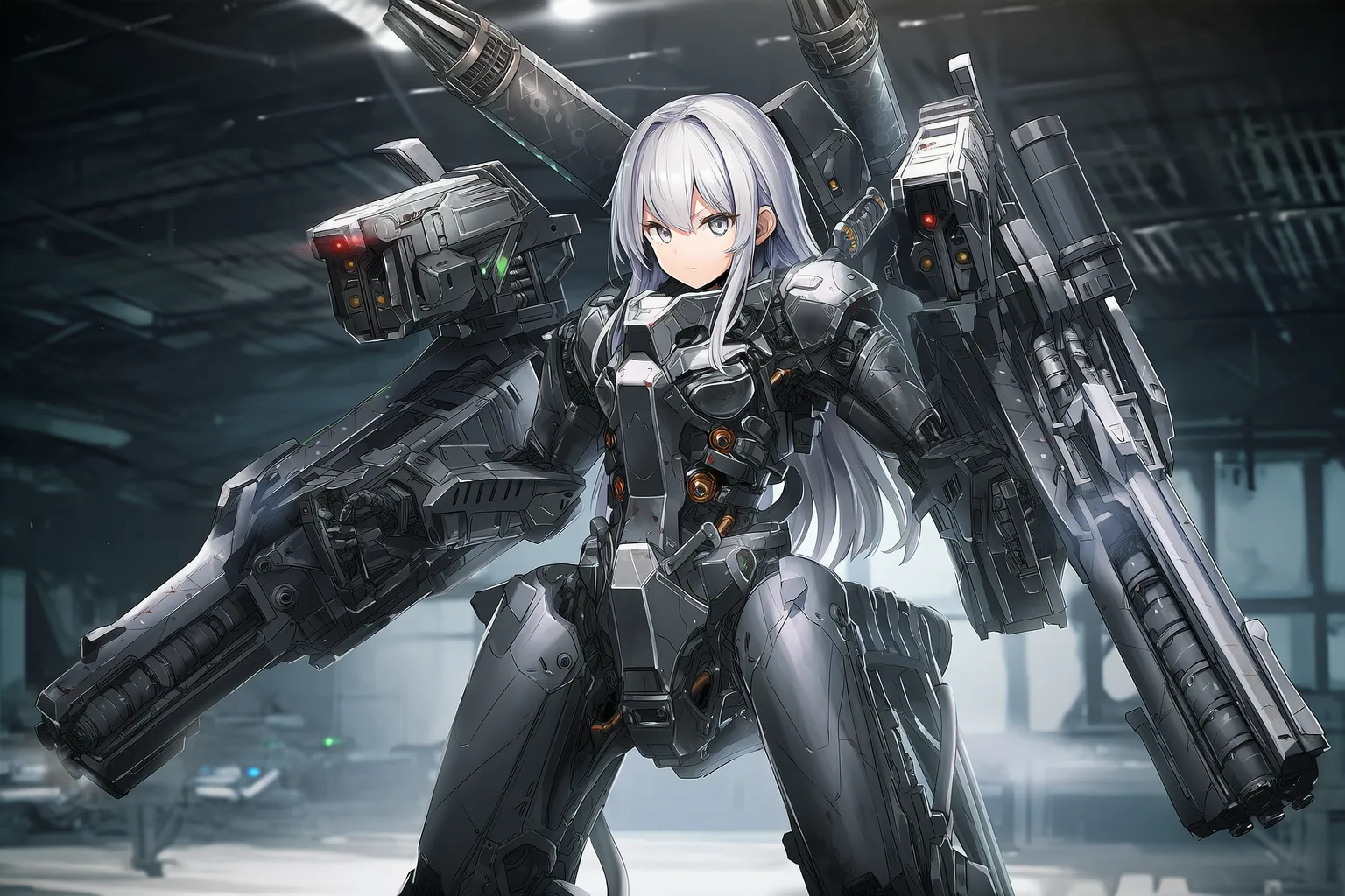 超重装甲・超兵器型メカ少女のAIイラスト作例｜プロンプト紹介