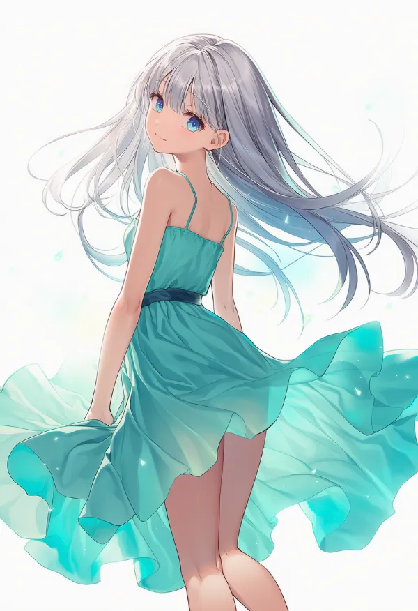 ミントのドレスAIイラスト｜色指定プロンプト資料
