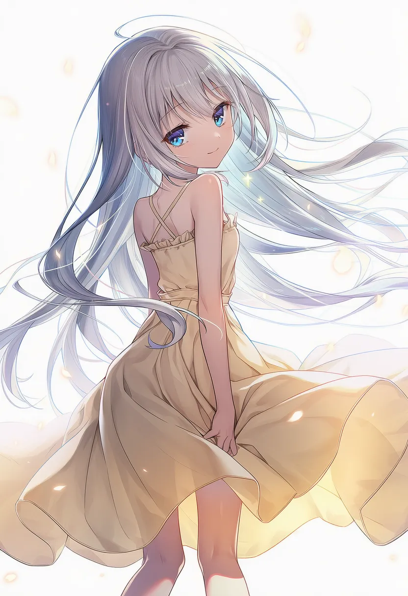 オーカー色のドレスAIイラスト｜色指定プロンプト資料