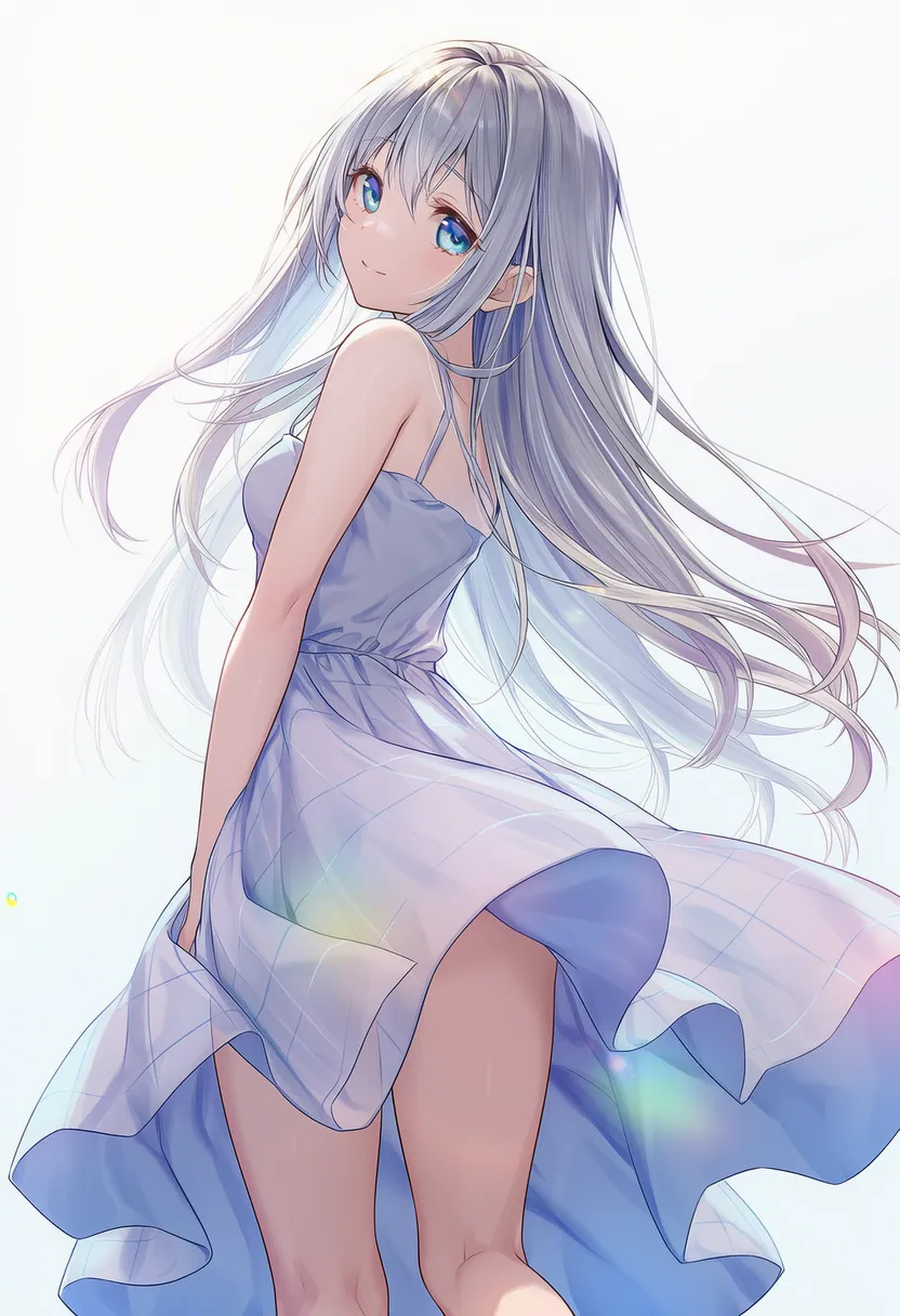 ペリウィンクルのドレスAIイラスト｜色指定プロンプト資料