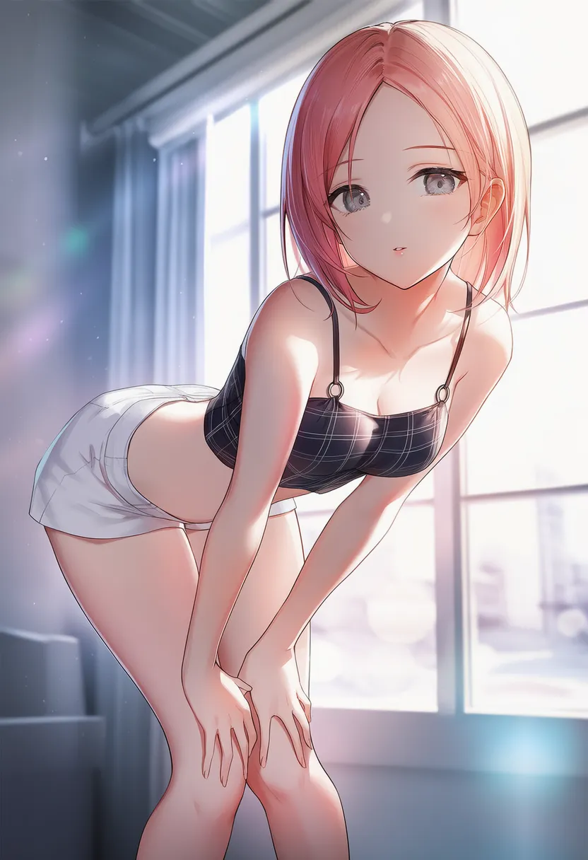 前屈みヒップ強調ポーズをするAIグラビアアイドル｜プロンプト紹介