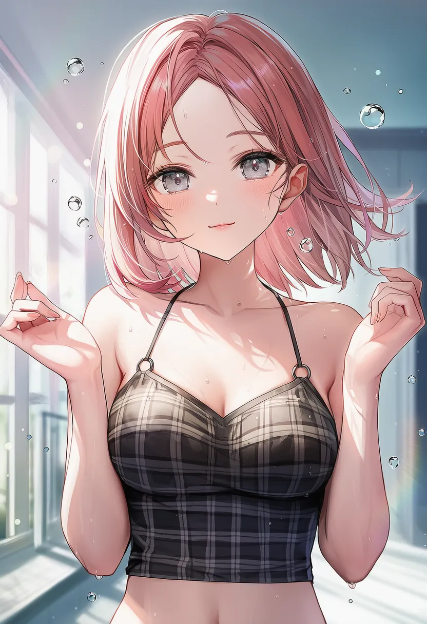 胸寄せポーズをするAIグラビアアイドル｜プロンプト紹介