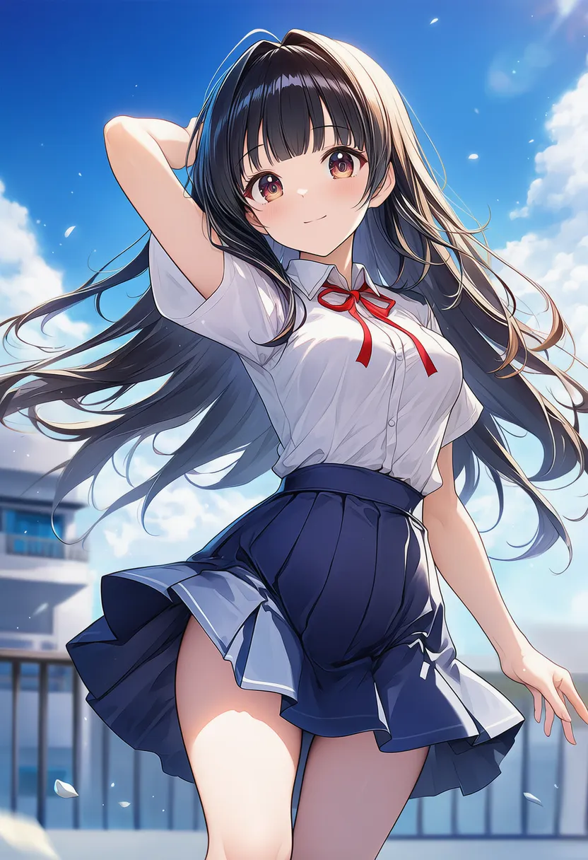 モデルがとるような決めポーズを再現したAIイラスト