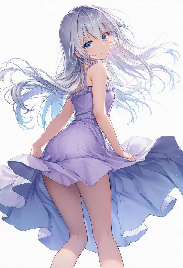 紫のドレスAIイラスト｜色指定プロンプト資料