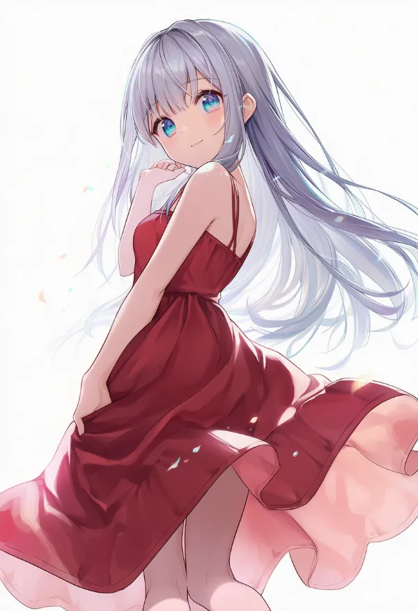 赤のドレスAIイラスト｜色指定プロンプト資料