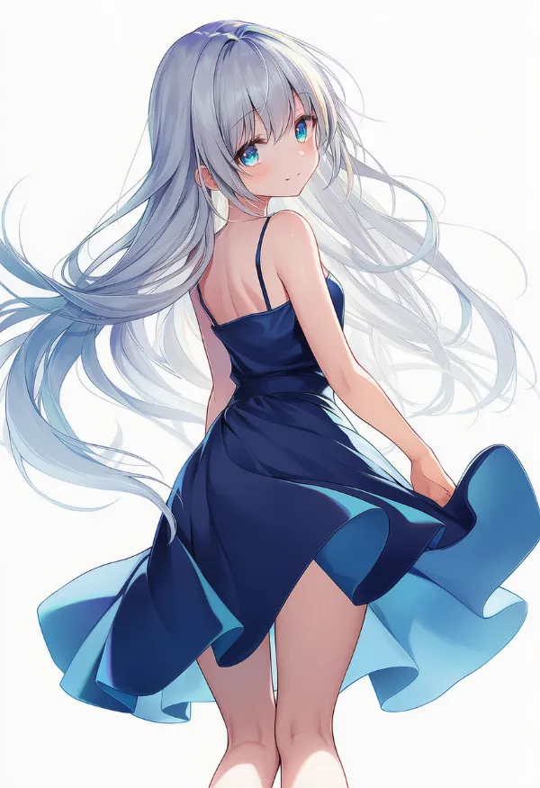 ロイヤルブルーのドレスAIイラスト｜色指定プロンプト資料