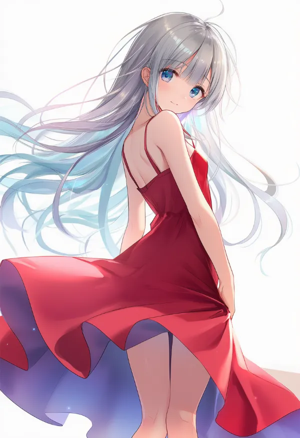 ルビーレッドのドレスAIイラスト｜色指定プロンプト資料
