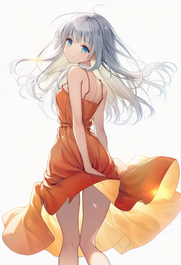 ラスト色のドレスAIイラスト｜色指定プロンプト資料